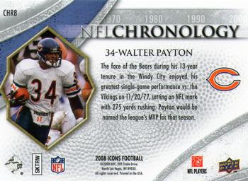 2008 Upper Deck Icons - NFL Chronology Silver #CHR8 Walter Payton Back