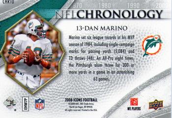 2008 Upper Deck Icons - NFL Chronology Silver #CHR10 Dan Marino Back