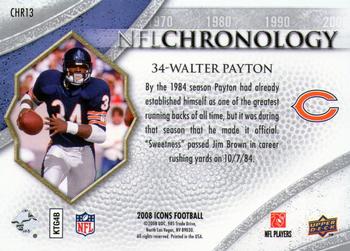 2008 Upper Deck Icons - NFL Chronology Silver #CHR13 Walter Payton Back