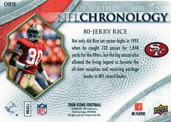 2008 Upper Deck Icons - NFL Chronology Silver #CHR18 Jerry Rice Back