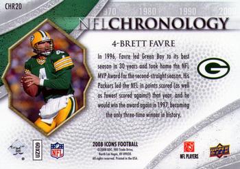 2008 Upper Deck Icons - NFL Chronology Silver #CHR20 Brett Favre Back