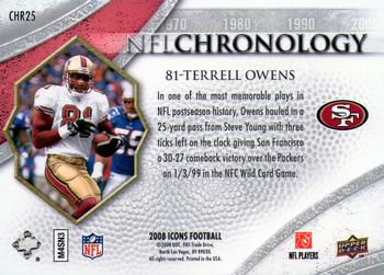 2008 Upper Deck Icons - NFL Chronology Silver #CHR25 Terrell Owens Back