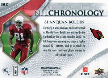 2008 Upper Deck Icons - NFL Chronology Silver #CHR32 Anquan Boldin Back