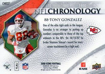 2008 Upper Deck Icons - NFL Chronology Silver #CHR37 Tony Gonzalez Back