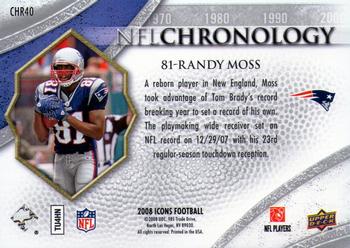2008 Upper Deck Icons - NFL Chronology Silver #CHR40 Randy Moss Back