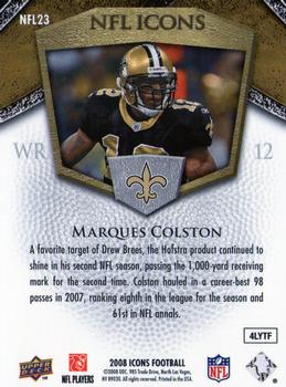 2008 Upper Deck Icons - NFL Icons Blue #NFL23 Marques Colston Back