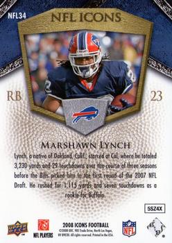 2008 Upper Deck Icons - NFL Icons Blue #NFL34 Marshawn Lynch Back