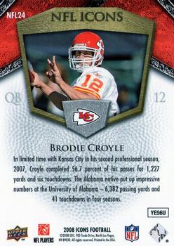 2008 Upper Deck Icons - NFL Icons Gold #NFL24 Brodie Croyle Back