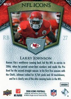 2008 Upper Deck Icons - NFL Icons Gold #NFL31 Larry Johnson Back