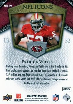 2008 Upper Deck Icons - NFL Icons Gold #NFL39 Patrick Willis Back