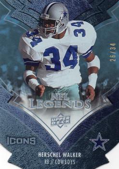 2008 Upper Deck Icons - NFL Legends Blue Die Cut #LEG10 Herschel Walker Front