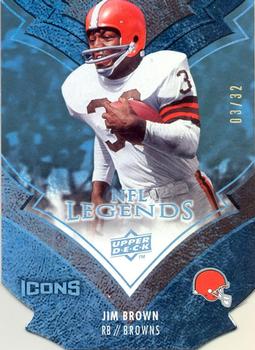 2008 Upper Deck Icons - NFL Legends Blue Die Cut #LEG12 Jim Brown Front
