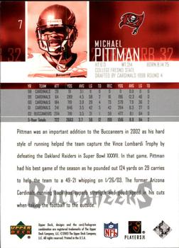 2003 Upper Deck #7 Michael Pittman Back