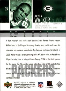 2003 Upper Deck #24 Javon Walker Back