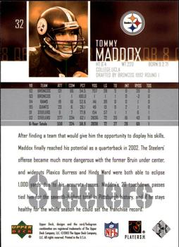 2003 Upper Deck #32 Tommy Maddox Back
