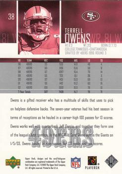 2003 Upper Deck #38 Terrell Owens Back