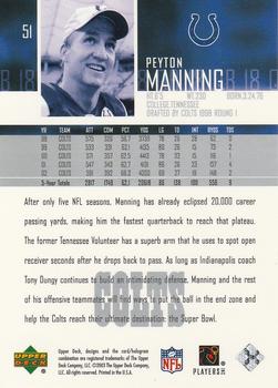 2003 Upper Deck #51 Peyton Manning Back