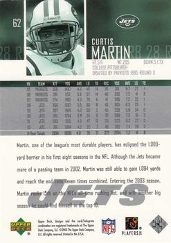 2003 Upper Deck #62 Curtis Martin Back