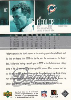 2003 Upper Deck #87 Jay Fiedler Back