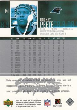 2003 Upper Deck #141 Rodney Peete Back