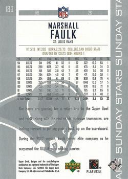 2003 Upper Deck #189 Marshall Faulk Back