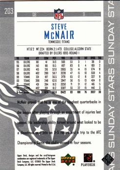 2003 Upper Deck #203 Steve McNair Back