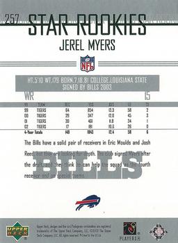 2003 Upper Deck #257 Jerel Myers Back