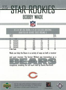 2003 Upper Deck #275 Bobby Wade Back