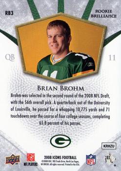 2008 Upper Deck Icons - Rookie Brilliance Blue #RB3 Brian Brohm Back