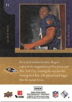 2008 Upper Deck Masterpieces - Framed Black #71 Ray Rice  Back