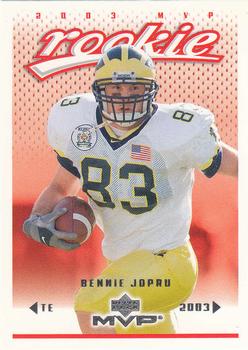 2003 Upper Deck MVP #412 Bennie Joppru Front
