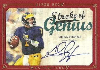 2008 Upper Deck Masterpieces - Stroke of Genius Autographs Framed Red #SOG14 Chad Henne Front