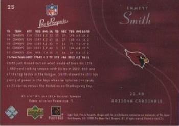 2003 Upper Deck Pros & Prospects #25 Emmitt Smith Back