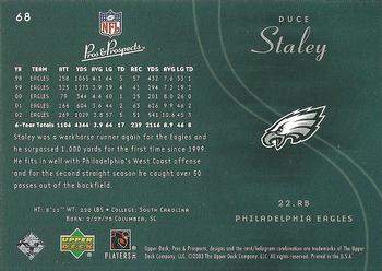 2003 Upper Deck Pros & Prospects #68 Duce Staley Back