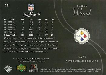 2003 Upper Deck Pros & Prospects #69 Hines Ward Back