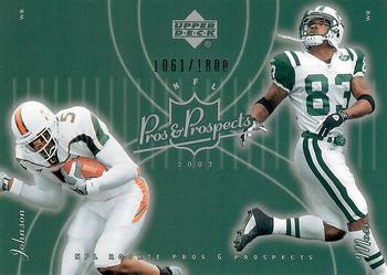 2003 Upper Deck Pros & Prospects #125 Andre Johnson / Santana Moss Front