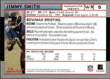 2004 Bowman #5 Jimmy Smith Back