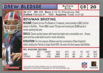 2004 Bowman #20 Drew Bledsoe Back