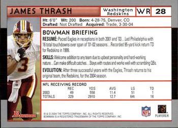 2004 Bowman #28 James Thrash Back
