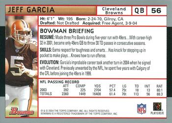 2004 Bowman #56 Jeff Garcia Back