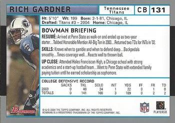 2004 Bowman #131 Rich Gardner Back