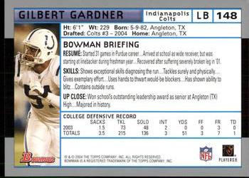 2004 Bowman #148 Gilbert Gardner Back