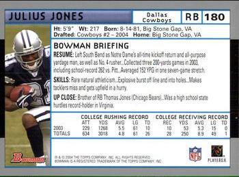2004 Bowman #180 Julius Jones Back