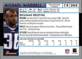 2004 Bowman #202 Michael Waddell Back