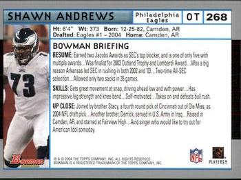 2004 Bowman #268 Shawn Andrews Back