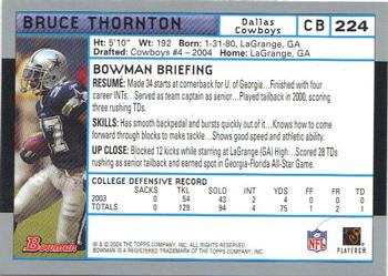 2004 Bowman #224 Bruce Thornton Back