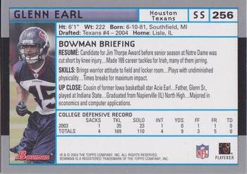 2004 Bowman #256 Glenn Earl Back