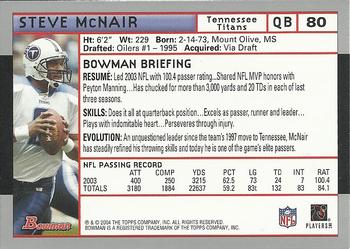 2004 Bowman #80 Steve McNair Back
