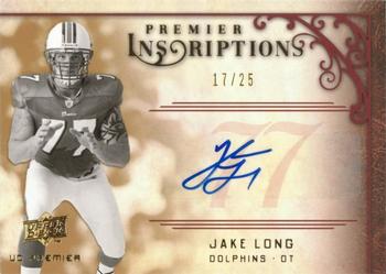 2008 Upper Deck Premier - Inscriptions Autographs Gold #INS-JL Jake Long Front