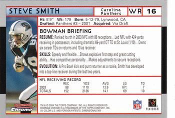 2004 Bowman Chrome #16 Steve Smith Back